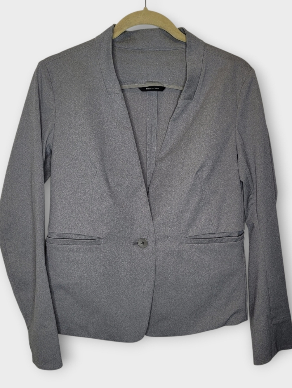 Ministry Of Supply Kinetic Collarless Blazer 6 Gray Stretch
